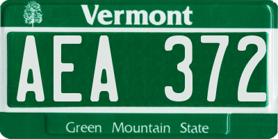 VT license plate AEA372