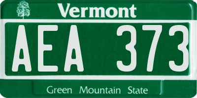 VT license plate AEA373