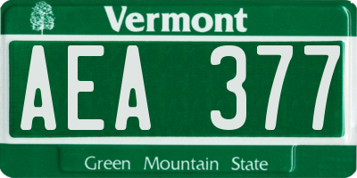 VT license plate AEA377