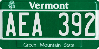 VT license plate AEA392