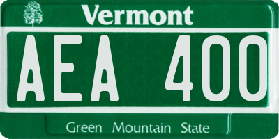 VT license plate AEA400