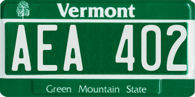 VT license plate AEA402