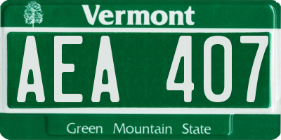 VT license plate AEA407