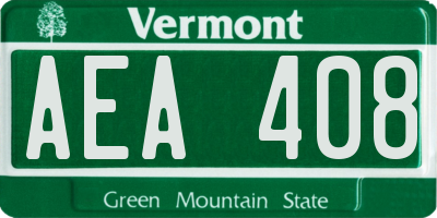 VT license plate AEA408