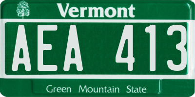 VT license plate AEA413