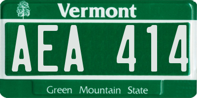 VT license plate AEA414