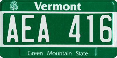 VT license plate AEA416