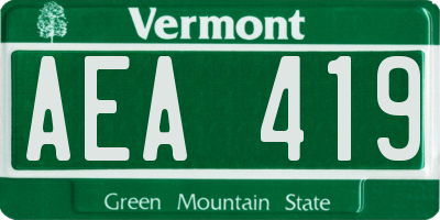 VT license plate AEA419