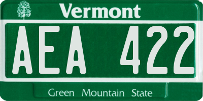 VT license plate AEA422
