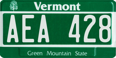 VT license plate AEA428