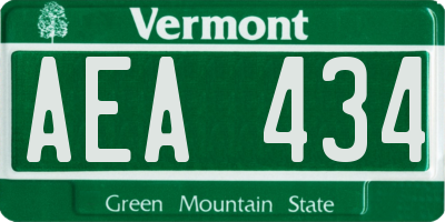 VT license plate AEA434