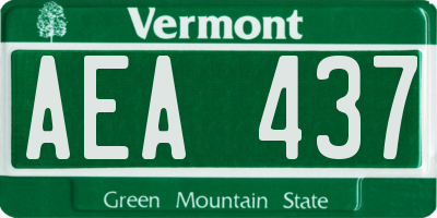 VT license plate AEA437