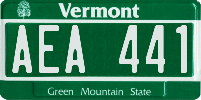 VT license plate AEA441