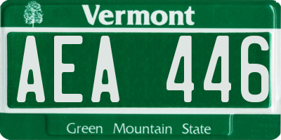 VT license plate AEA446
