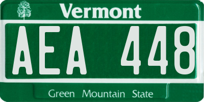 VT license plate AEA448