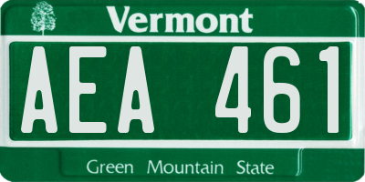 VT license plate AEA461