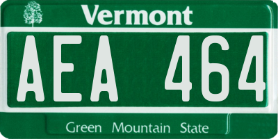 VT license plate AEA464