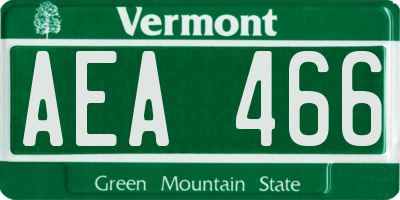 VT license plate AEA466