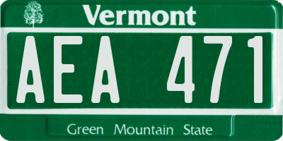 VT license plate AEA471