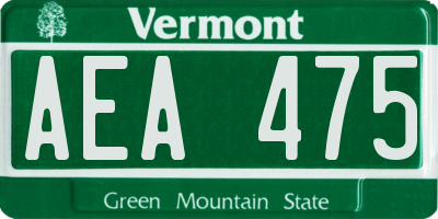VT license plate AEA475