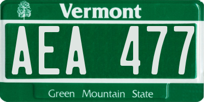 VT license plate AEA477