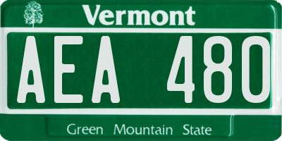 VT license plate AEA480