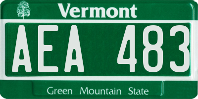 VT license plate AEA483