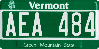 VT license plate AEA484