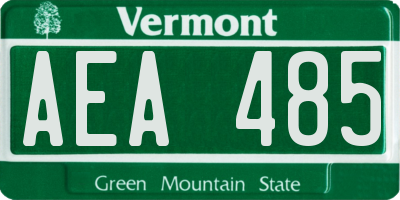 VT license plate AEA485