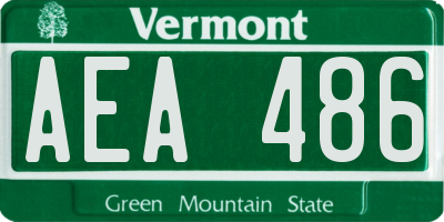 VT license plate AEA486