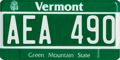 VT license plate AEA490