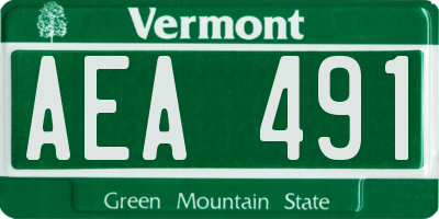 VT license plate AEA491