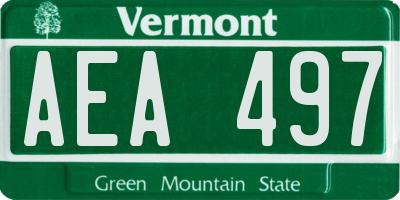 VT license plate AEA497