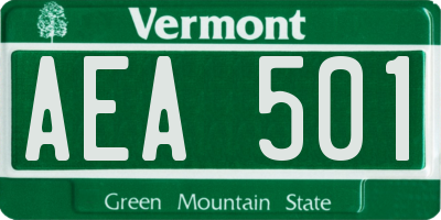 VT license plate AEA501
