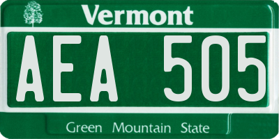 VT license plate AEA505