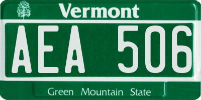 VT license plate AEA506