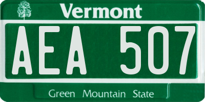 VT license plate AEA507