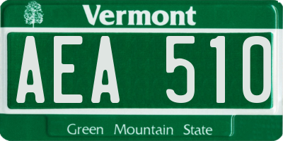 VT license plate AEA510