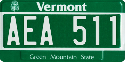 VT license plate AEA511