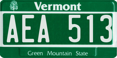 VT license plate AEA513
