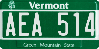 VT license plate AEA514