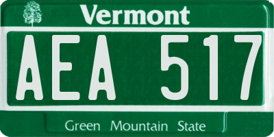 VT license plate AEA517
