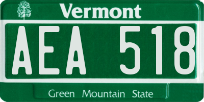VT license plate AEA518