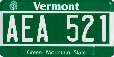 VT license plate AEA521