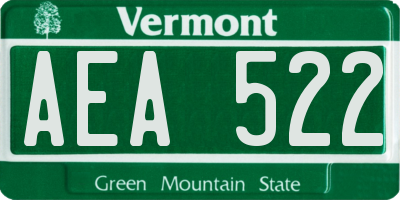 VT license plate AEA522