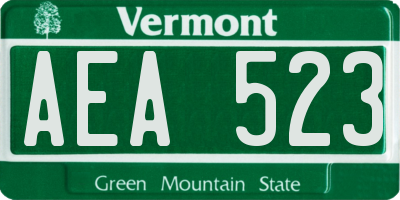 VT license plate AEA523