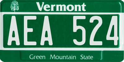 VT license plate AEA524