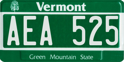 VT license plate AEA525
