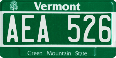 VT license plate AEA526