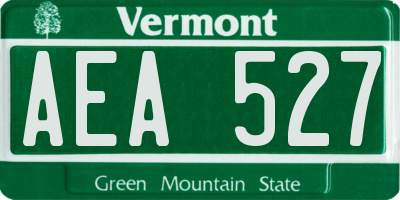 VT license plate AEA527